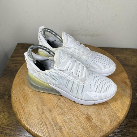 Nike Air Max 270 Shoes Womens Size 6.5 White Mesh Sneakers Comfort 943345-103 - Picture 1 of 8